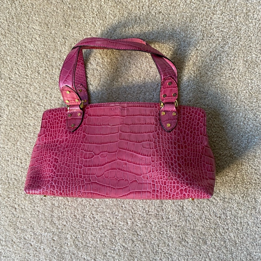 Kate Spade || Pink Crocodile Leather Handbag